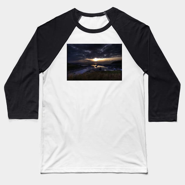 Sunset Over Clevedon Estuary Baseball T-Shirt by Nigdaw